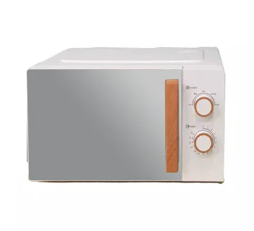 Retro 700W 5 Power Levels Mirror Glass Solo Function Wooden Handle 20L Mechanical Microwave Oven