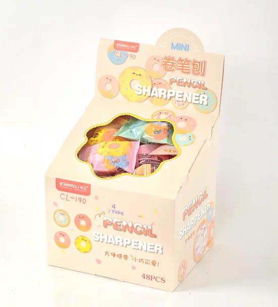 Customized sharpener for pencil School office stationery  colored  manual plastic kids cute small pencil sharpener for studends