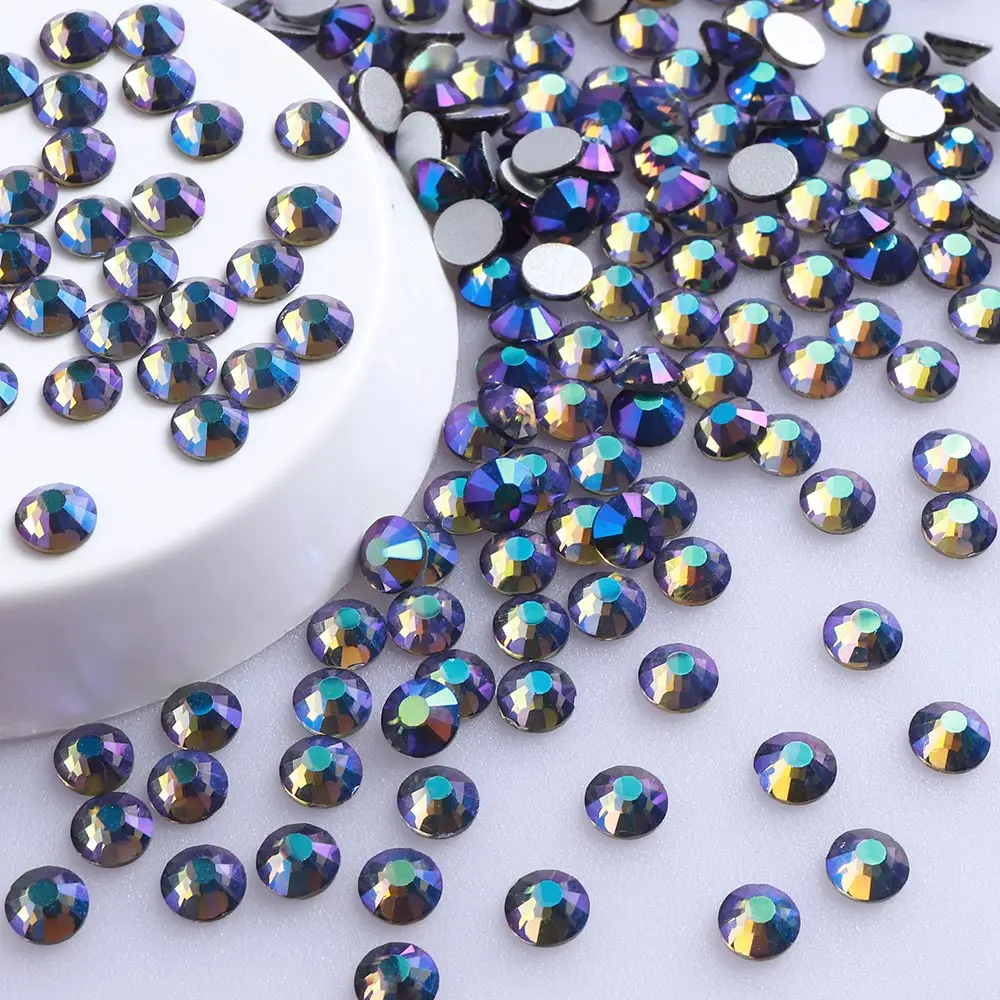 Wholesale Flat Back Iron On Strass Hot Fix Ab Crystal Applique Glass Rhinestone For Clothes