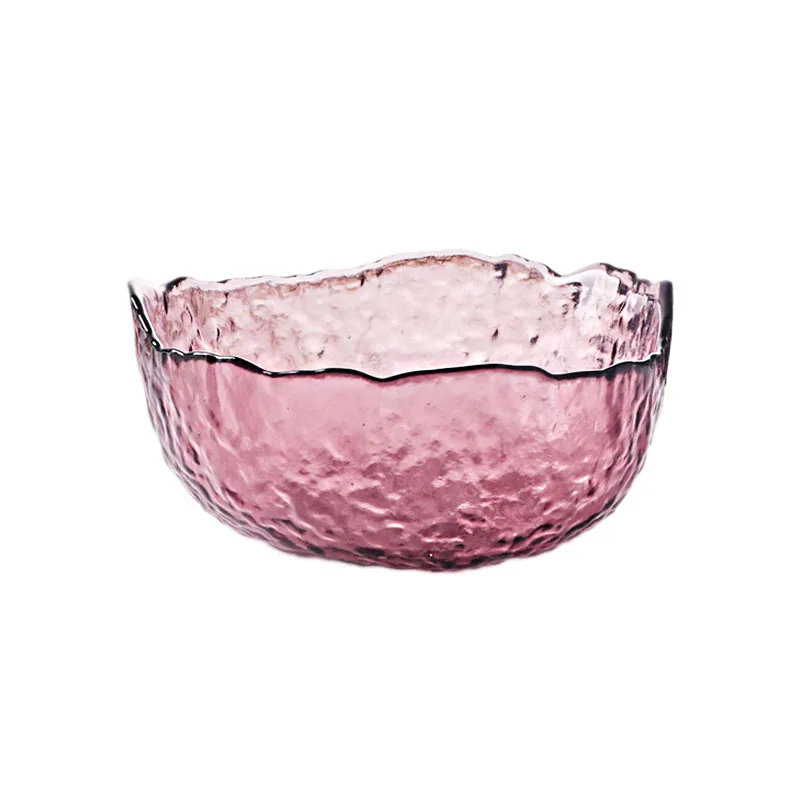 
Factory unique shaped gold print glass tableware salad friuit candy salad dessert bowl 
