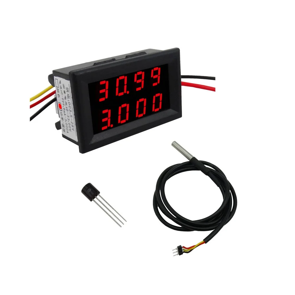 RD 0-33V DC LED Thermometer amp Temperature Meter Digital Panel voltmeter meter