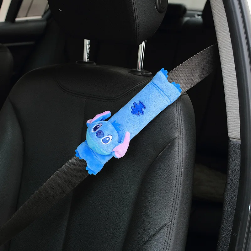 Car seat Safety Belts Cover adjustable and fixed stitch cartoon plush seat belt shoulder cover