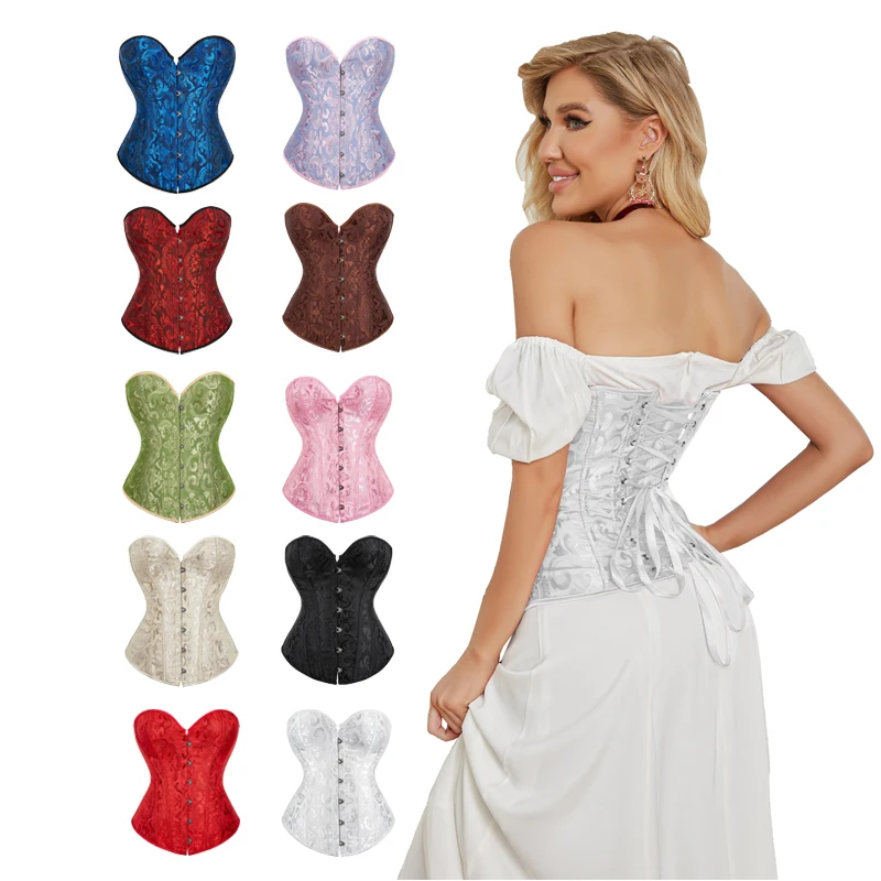 Without Lace Simple Elegant Design Corset Overbust cupless Waist Cincher bridal girdle With Bones