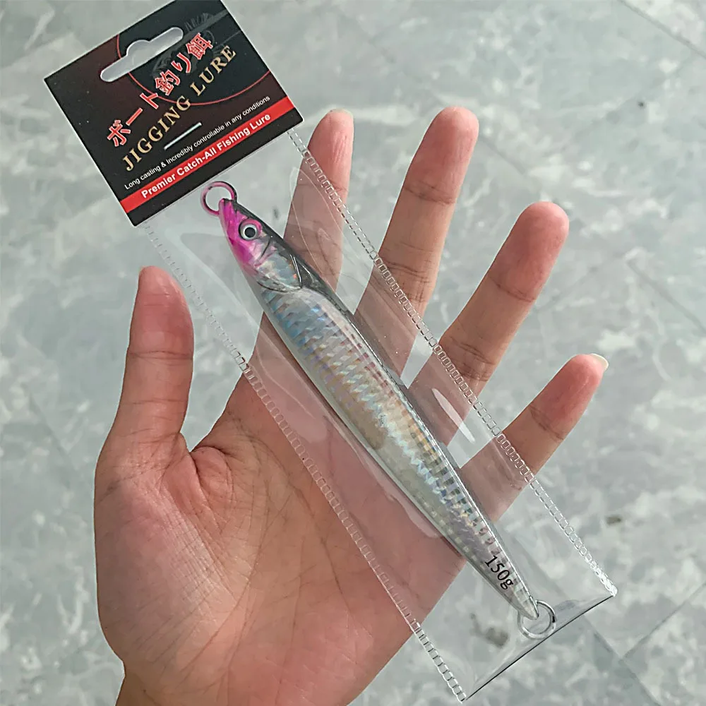 Wholesale Lead Fish Baits 150g 200g Metal Jig Luminous Fishing Hard Slow Jig Lure Saltwater Fast Jig Fish Bait