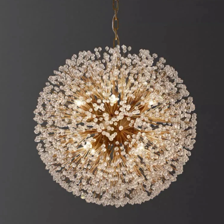 Modern simple dandelion crystal chandelier spark ball lamp Coffee shop Clothing shop all stars bedroom dining room pendant light