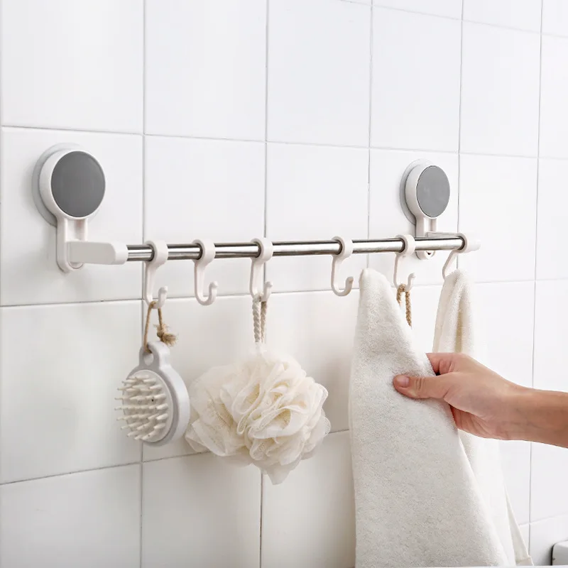 High quality Bathroom shelves adhesive wall mounted hooks storage towel rack