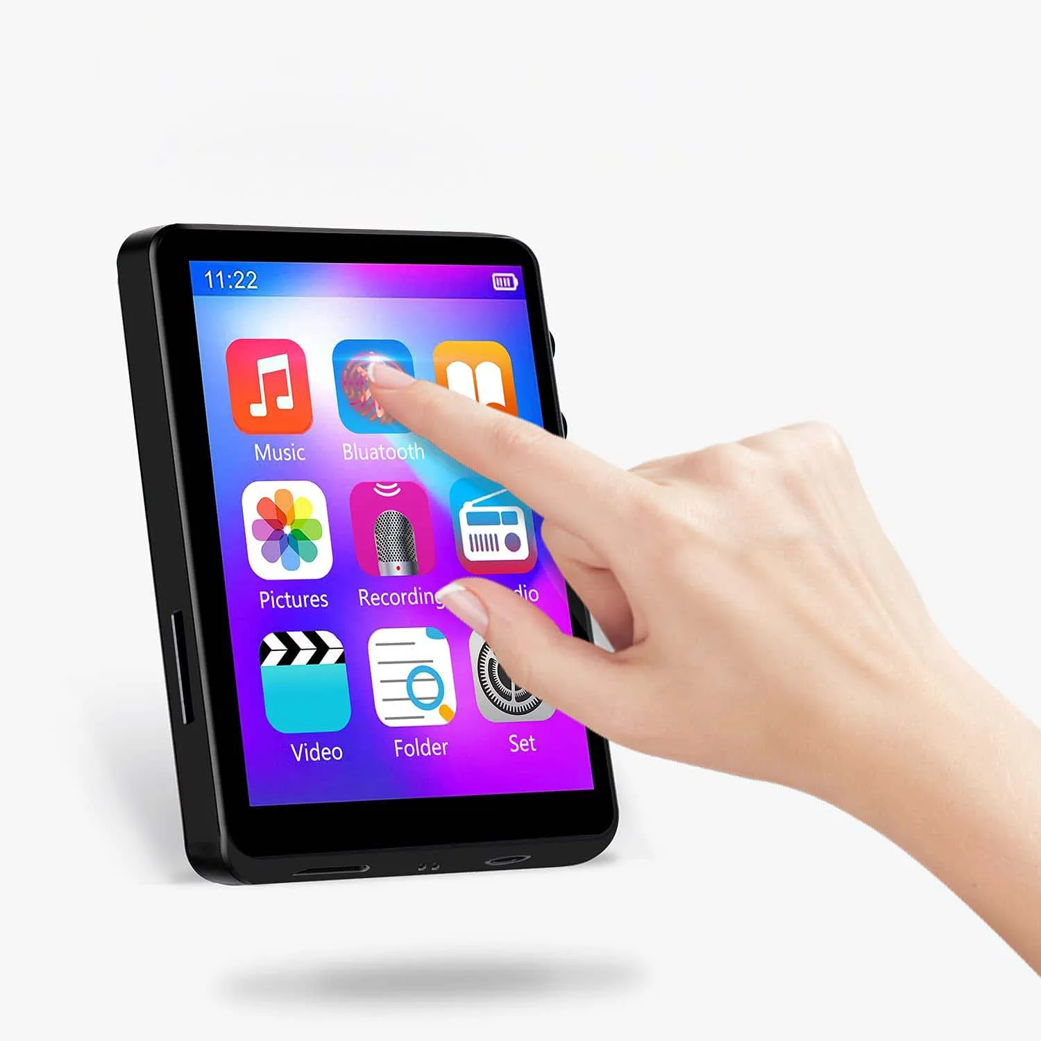 Aomago Wireless 16GB HiFi Lossless Sound Device Sports Jogging Digital MP3 Music Players with Supported Up to 128GB TF Card