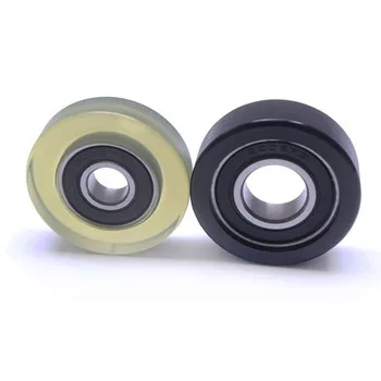 PU Material soft rubber coated 693 688 689 6800 PU pulleys Polyurethane sliding roller wheel for ATM cabinet door roller wheel