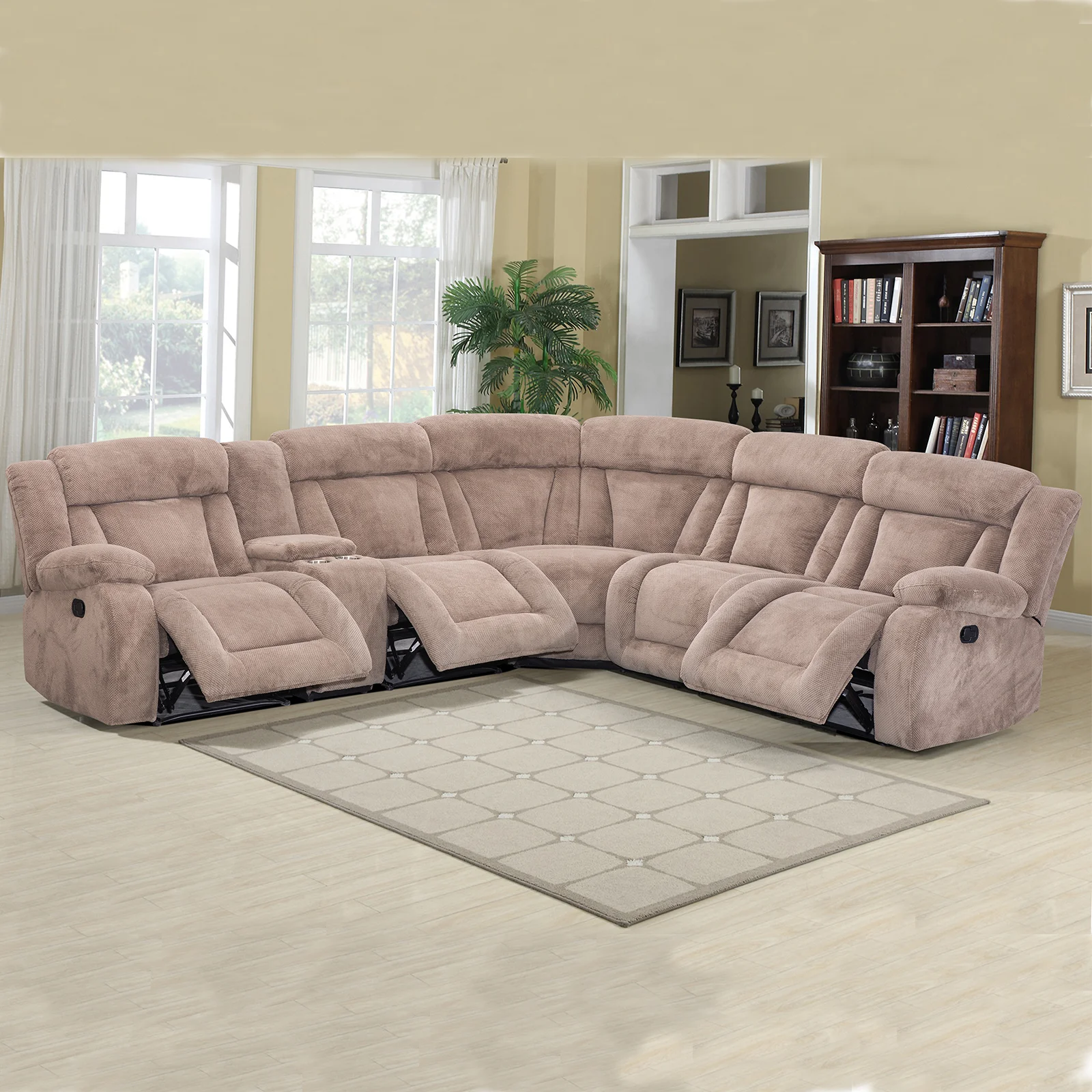 Comfortable Fabric Corner Sofa Recliner Set, Popular Corner Recliner Sofa, Wholesale Price Modern Recliner Sofa Sectional