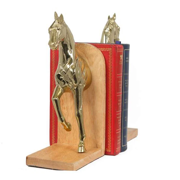 Riding Horse Aluminium Bookends Sets Hot Selling Top Quality Aluminium Horse Book Holder Unique Design Metal Horse Stands