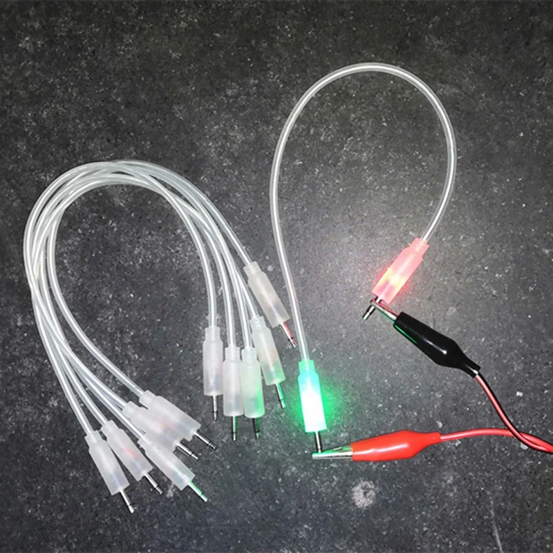 Alibaba custom 3.5mm mono to 1/8' TS  Green/Red lighting LED 3.5mm eurorack patch cable for modular synthesizer