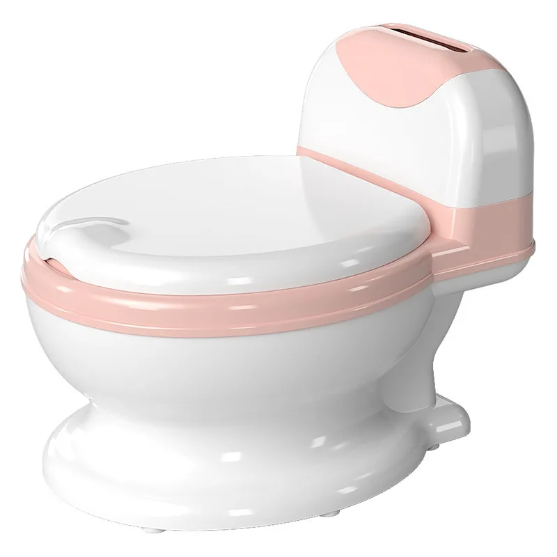 PP material comfortable good price baby portable toilet pink and blue PU seat