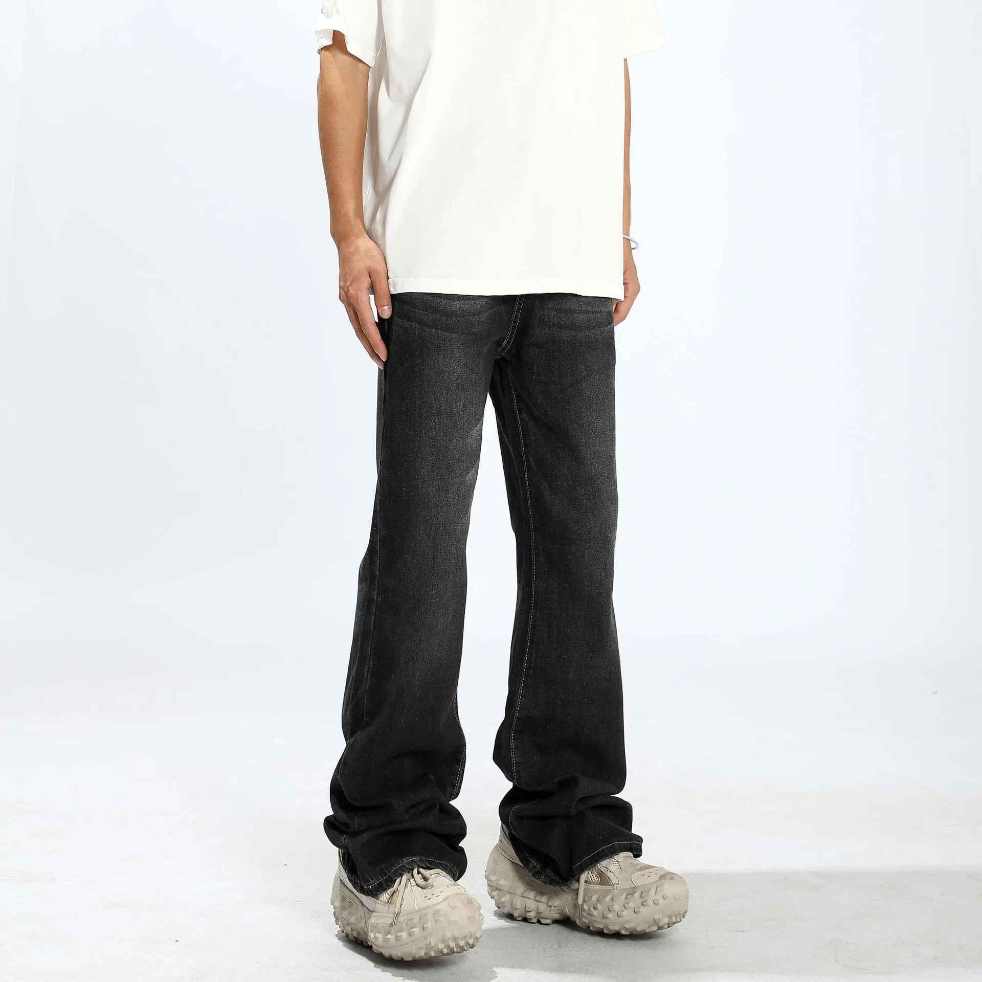 Tie Dye Wavy Washed Streetwear Pants Hot Sale Street Style Custom Jeans Trousers For Men