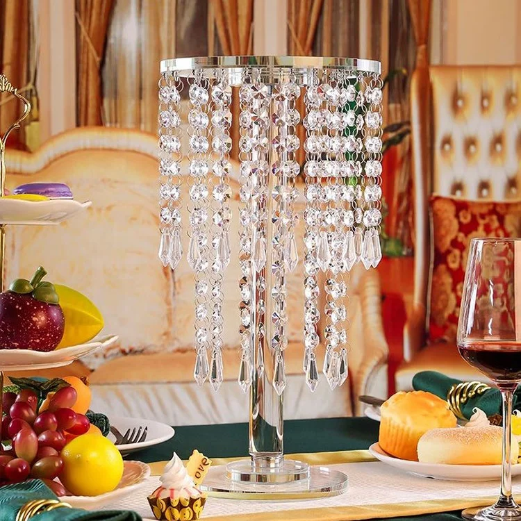 Event Party Supplies Romantic Hanging Beads Wedding Decoration Centerpieces  Crystal Flower Stand