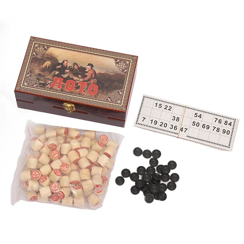 Wholesale Price Chess Set 90 Pieces Double Sided Wooden Chess Pieces With Box For Bingo Games