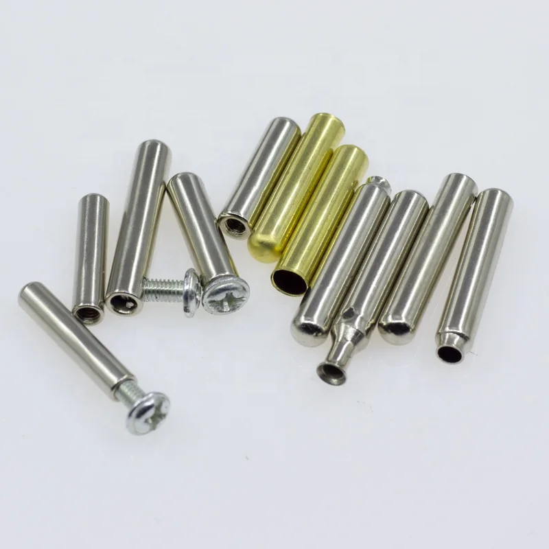brass hollow pin,customize 4.8 and 4.0 screw plug pin , nickel plating pin