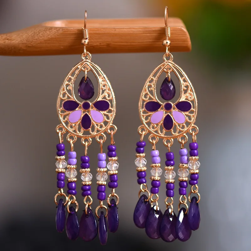 2024 western vintage Navajo Aztec Bohemian Nepal Bohemia Minority ethnic group Drop Earrings Jewelry For Women
