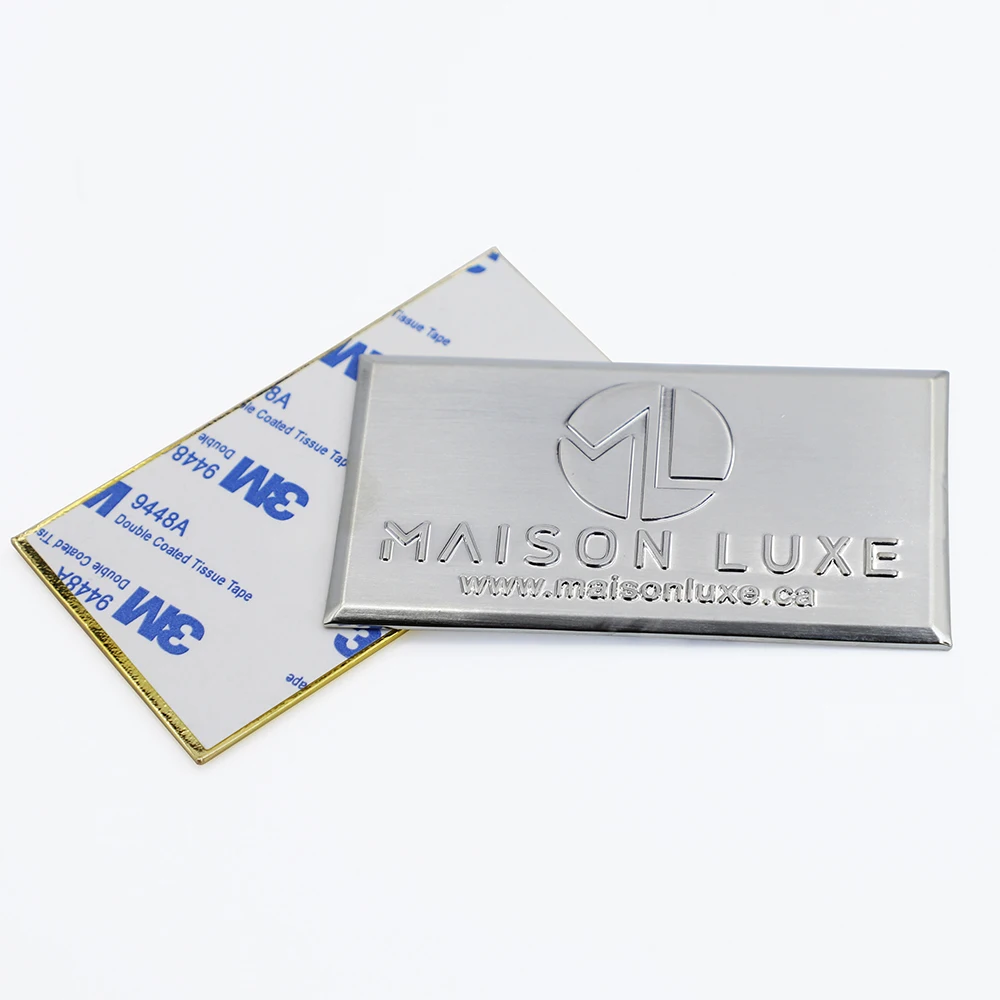 Glossy silver gold  Zinc alloy metal nameplate for bottle