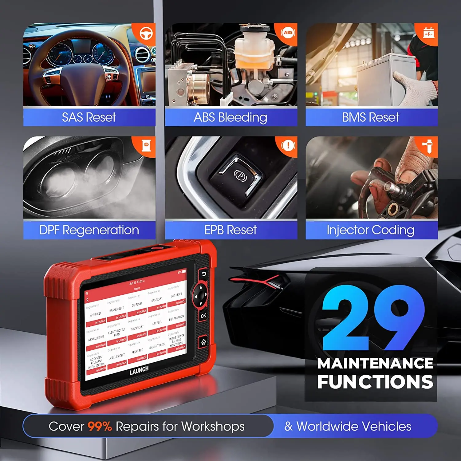 2023 Оригинальный Launch crp919x crp919 crp909x crp 909x909 obd2 OBDII escaner автомобильный считыватель кодов полная система диагностический
