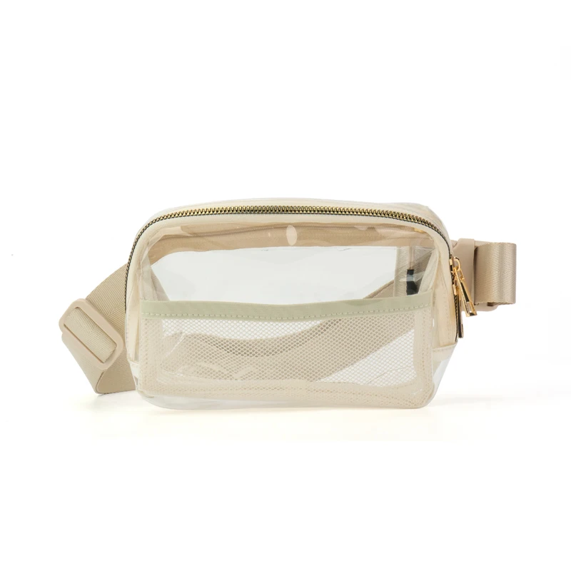 New Fashion Women Clear PVC Fanny Pack Waist Bag Purse for Women Chest Bag Crossbody Cute Belt Sport Bag for Girls