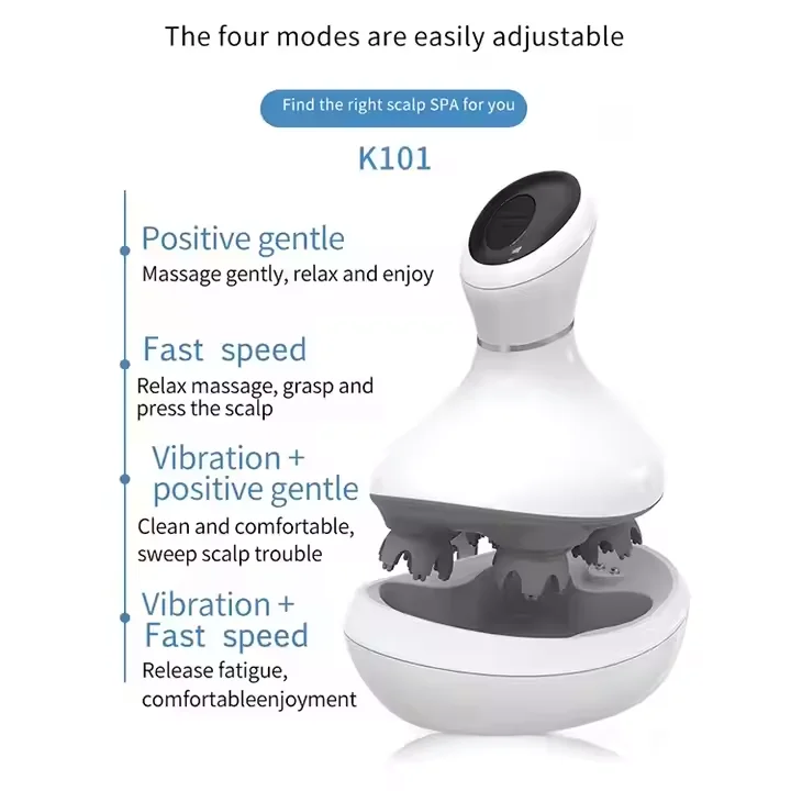 Anti Hair Loss Waterproof Smart Heads Massage Machine Hair Electric Vibrating Scalp Head Massager