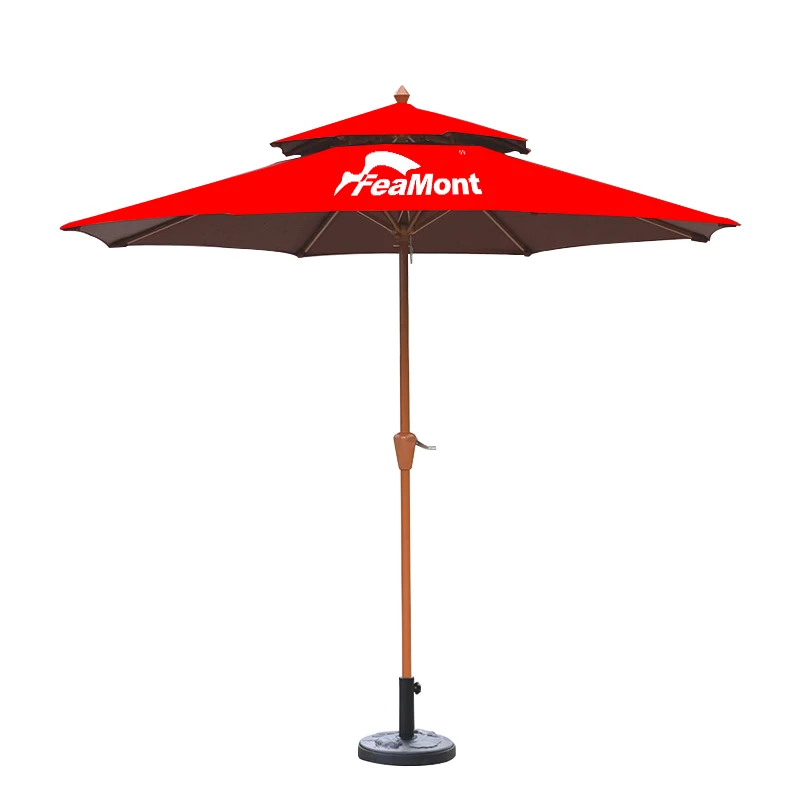 FEAMONT 9ft Single-Design Big Waterproof Umbrella Parasol Steel Frame Parasols for Outdoor Use Wholesale
