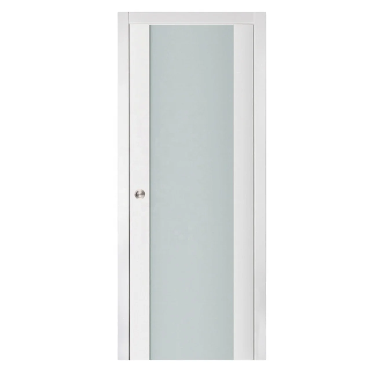 contemporary interior glass white double swing French door for kitchen