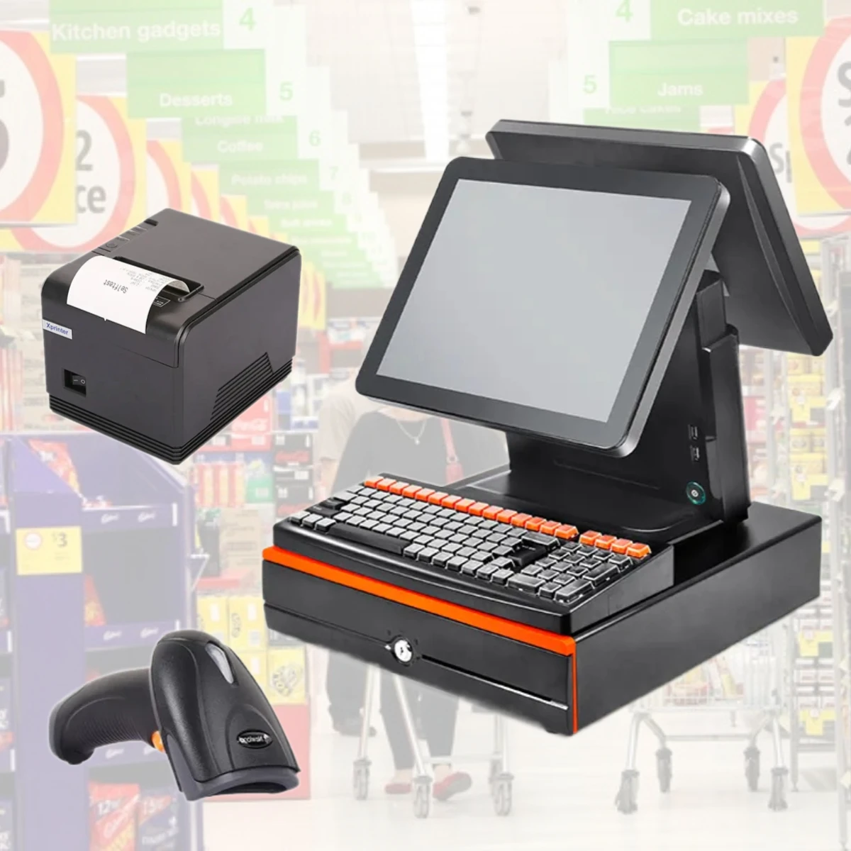 Kit sistemas pos de terminal equipo punto de venta windows android touch cashier los sistemas pos  restaurante super mercado