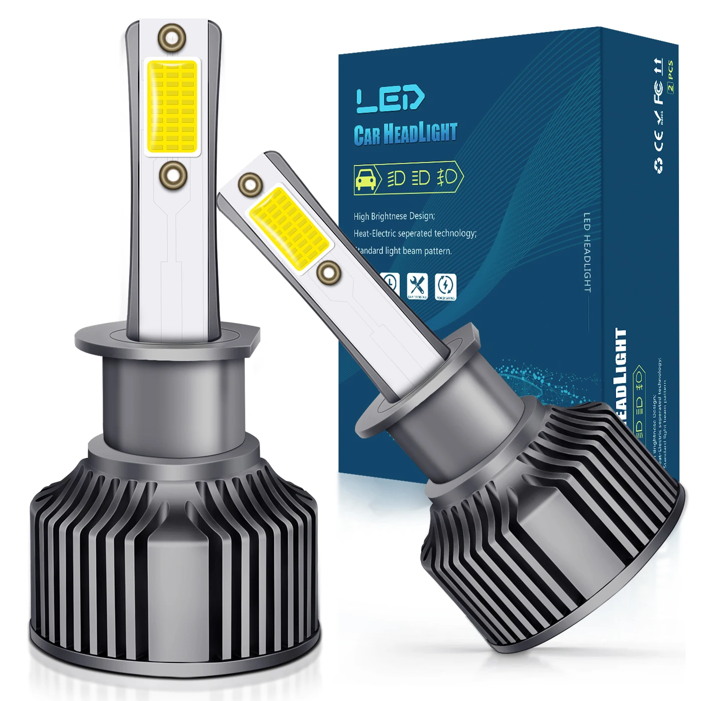Cob H1 Led Headlight Cob H7 Led Headlight 45W/pair High Quality 8000LM COB 12V H1 Led H4 Headlight