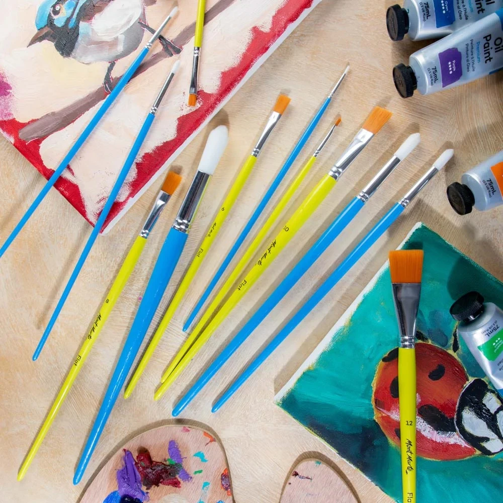 Mont Marte Taklon Brush Set Combination 12pc artist paint brushes