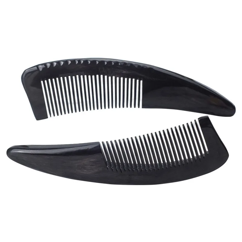 Multi-style Natural Black Buffalo Horn Handle Comb Body and Scalp Massage Tip Tail Comb In-line Comb For Personal Care