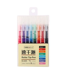 0.5mm Plastic 8 Color Roller Tip-pen Office Supplies Factory Sales Student Large Capacity Gel Pen