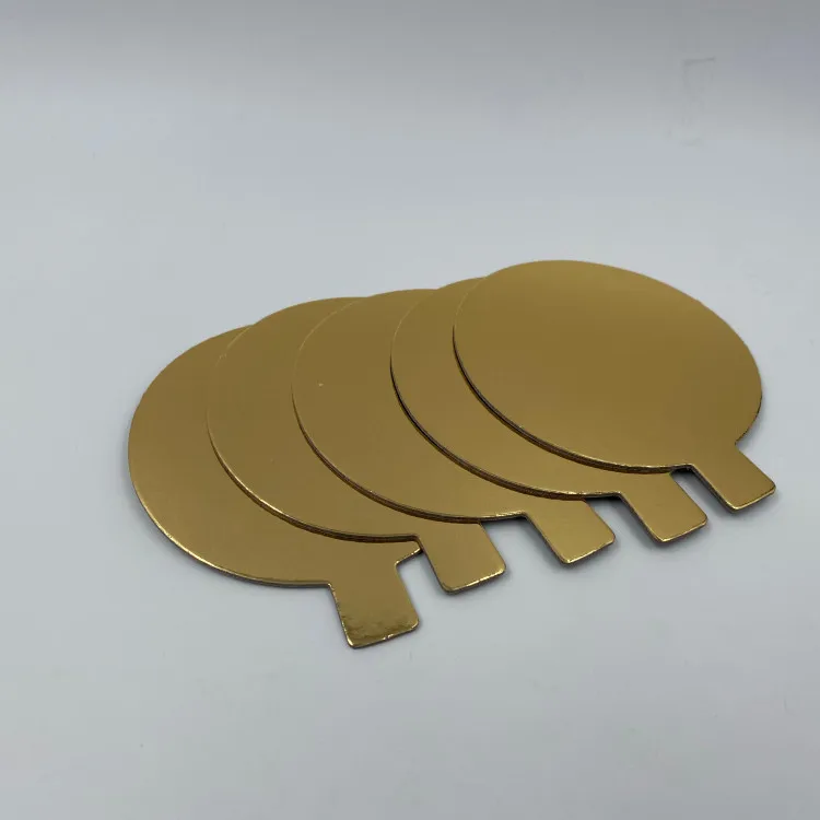 Custom Paper Black Golden Round Disc Cardboard for Cake