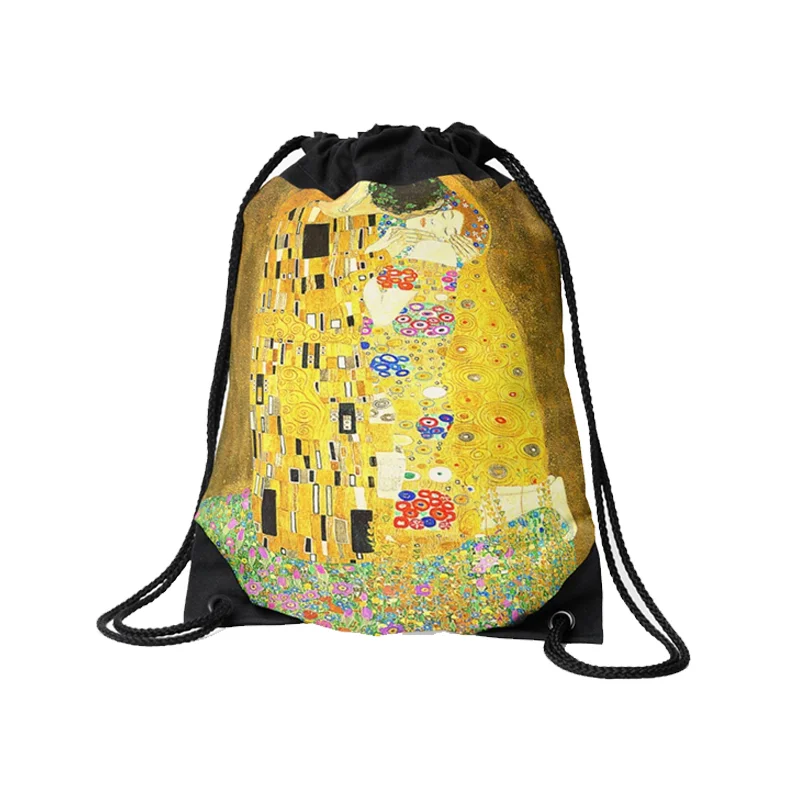 Klimt Drawstring Backpack 2021 Hot Selling Backpack Light And Washable Folding Polyester drawstring Backpack