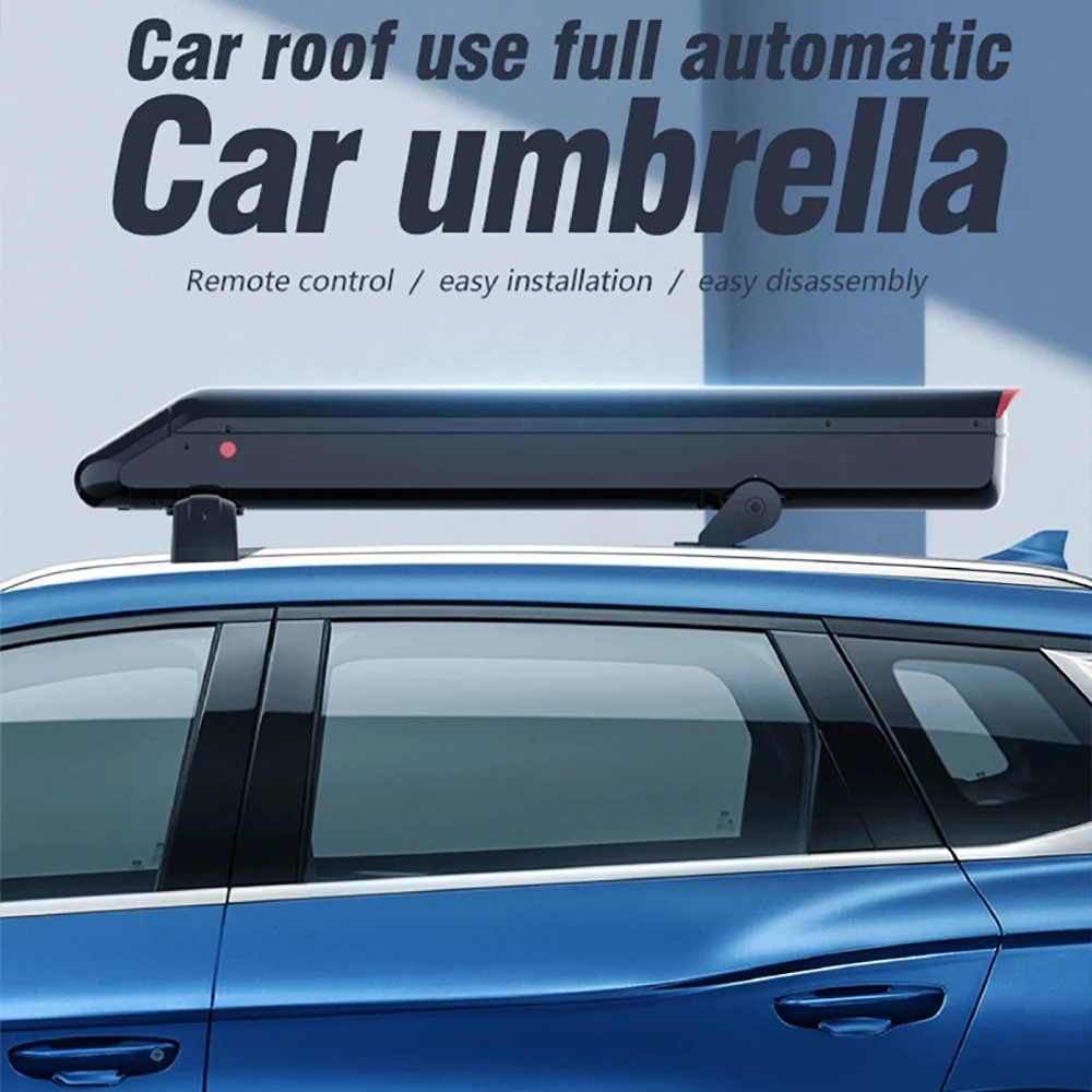 Hot Selling 3.8m Portable Anti-UV Automatic Folding Sun Shade Covering Rooftop Car Cover Car Umbrella