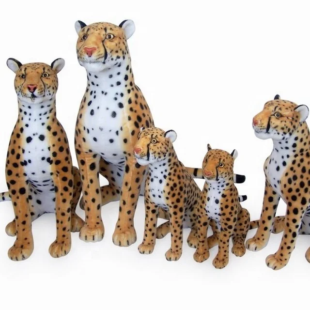 factory wholesale  plush snow leopard realistic sitting snow leopard plush toy