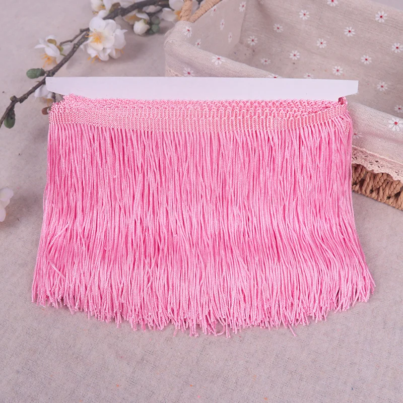 Cheap Price 53colors In stock 4inch Wide Fringe Trim Lace Polyester Fibre Tassel for Dress DIY Stage Show