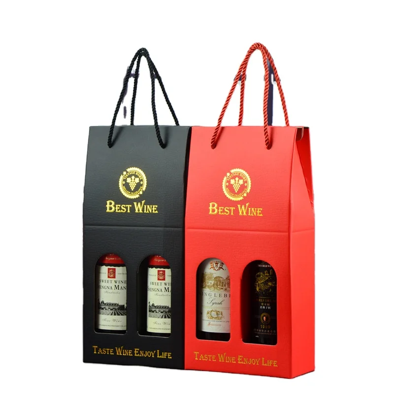 Custom Cardboard Bottle Beer Box Paper Corrugated Pack Wine Gift Shipping Beer Carrier Packaging Carton Box With Handle