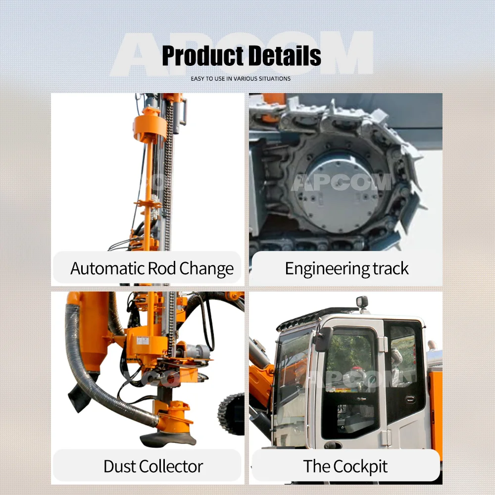 Blast Drilling Rig with Compressor and Cabin ZEGA 453T Drilling Hole diameter 90mm 138 mm DTH Hammer 4 Inch Mining Drilling Rig