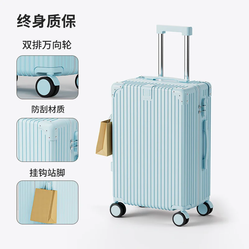 Multifunctional Carry-On Spinner Wheel Suitcase with Aluminum Frame and TSA Lock ABS Boarding Lockbox for Travel
