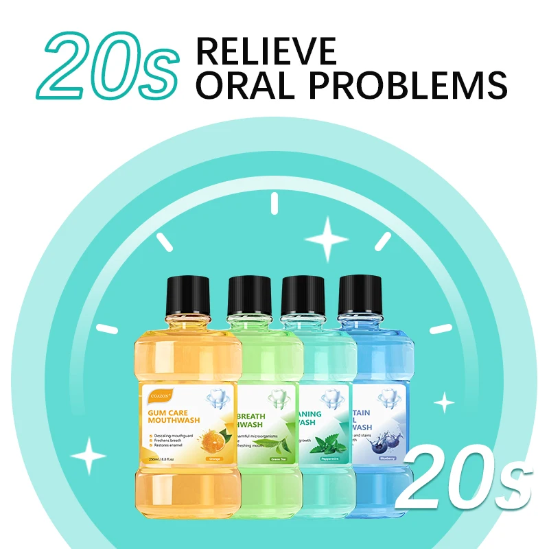 Teeth Extra Whitening Advanced Mouthwash Mint Green Tea Orange Flavor for Bad Breath Plaque and Tartar 250ml