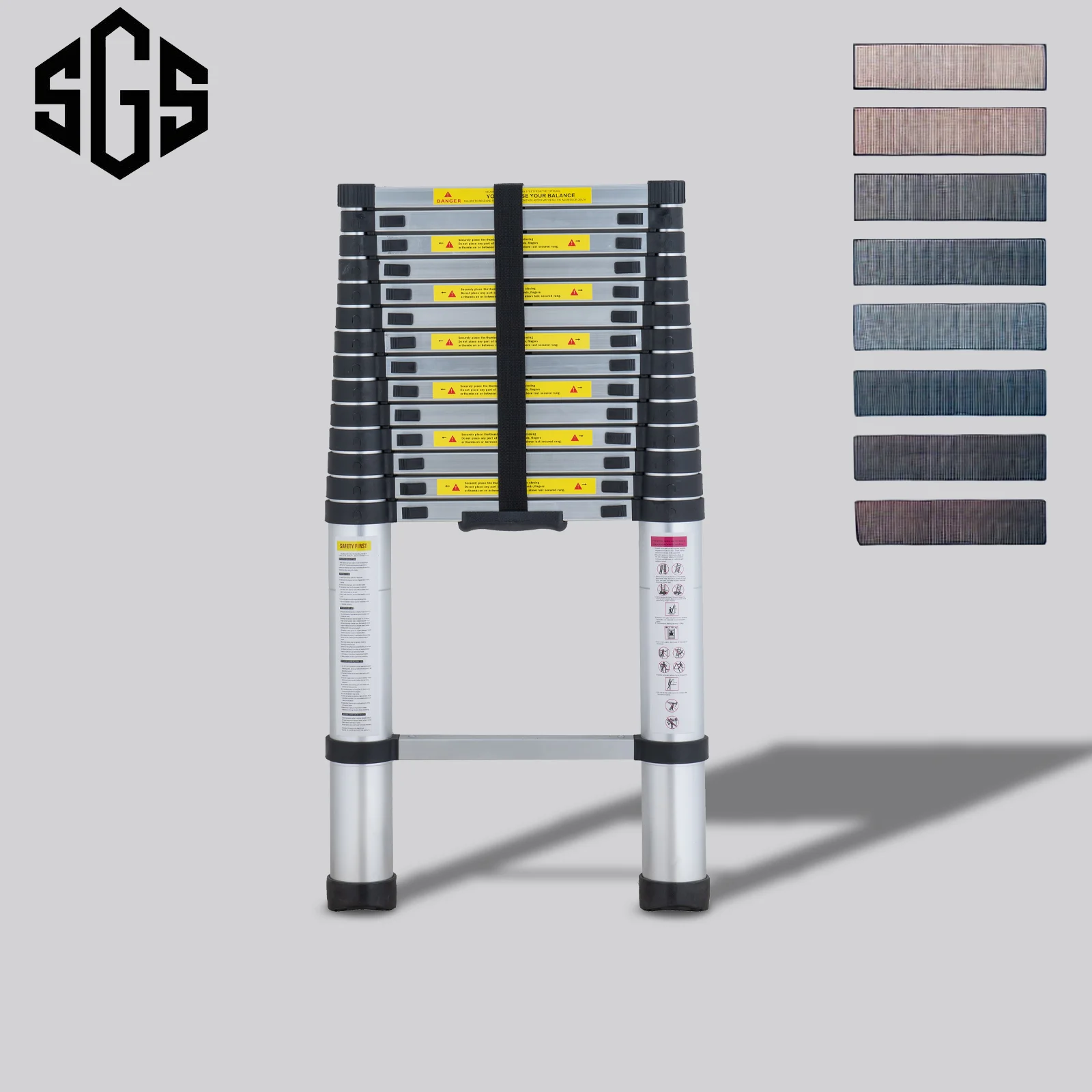 Portable Folding Telescopic Ladder Foldable 3.8m Aluminium Ladder Telescoping Multi Function with EN131