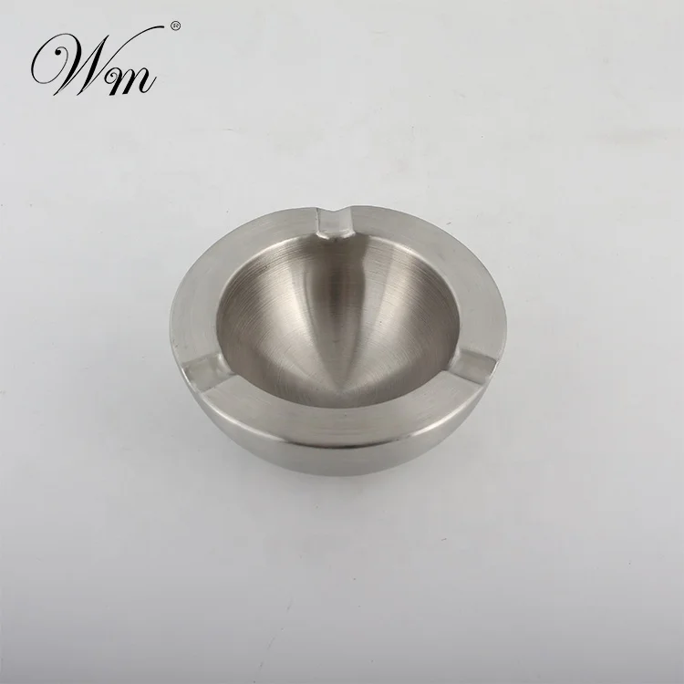 Commercial Home Indoor Outdoor Double Wall Stainless steel Ashtray with Three Cigarette Holder
