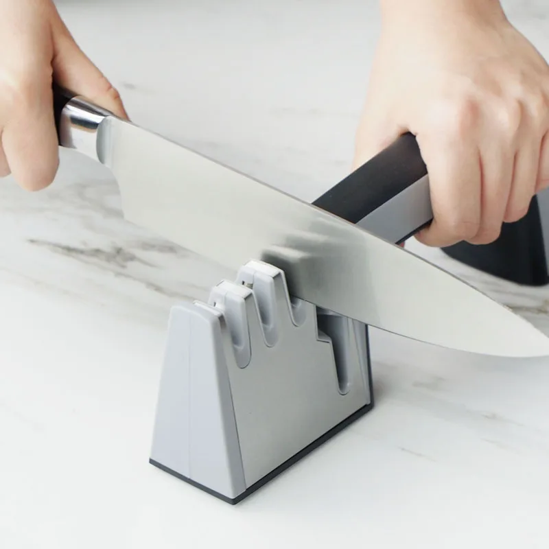 3-Stage Knife Sharpening Tool Blades Kitchen Chef Scissors Sharpener Straight Serrated Knife Sharpener