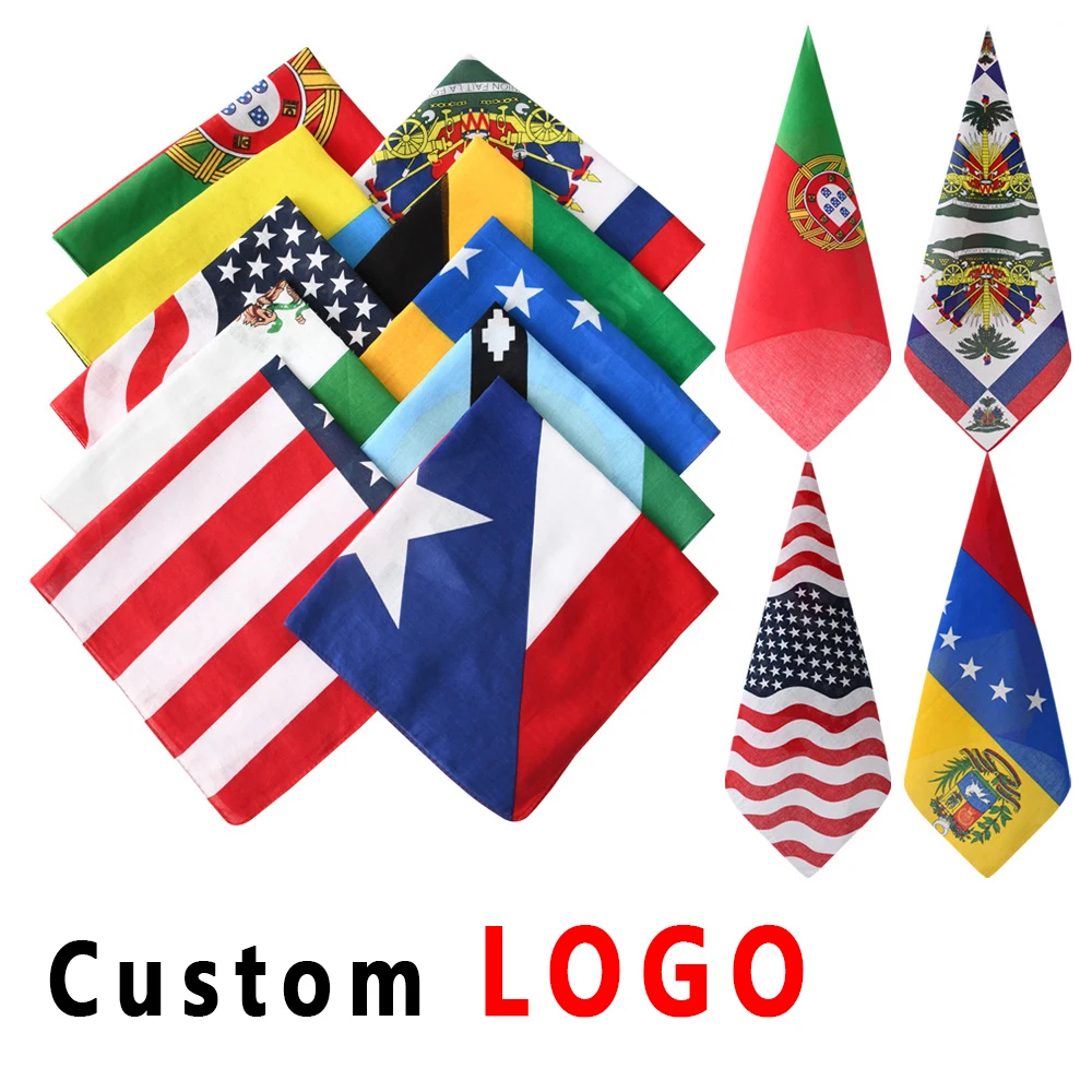 Manufacturers Hip-Hop Cotton Street Fashion Personality Flag Cotton Polyester Square Scarf Punk Riding Sports Headscarf