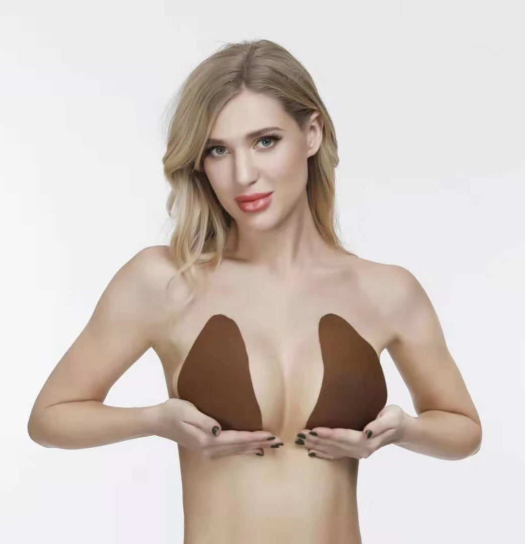 Hot Selling Large Breast Waterproof Self-adhesive Bras Sticky Backless Silicone  Push Up Bra For Women