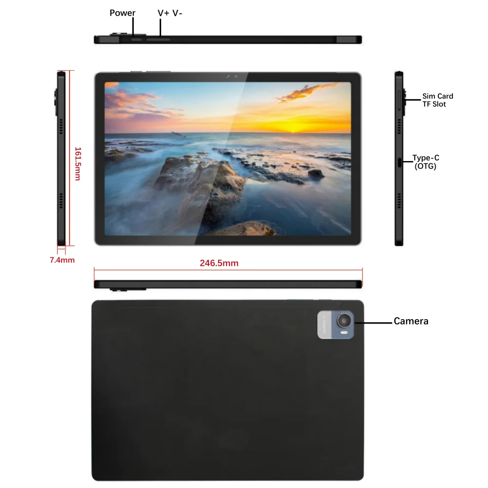 Android 13 Tablet Unisoc T616 4G Dual Sim 10.5inch Pad 8GB 128GB 8Core Type C BT 5.0 Slim Tablet Android Pad