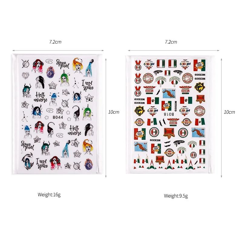 6pcs 12pcs Mexico Flag Styles Manicure DIY Nail Constellation Charms Nail Art Stickers