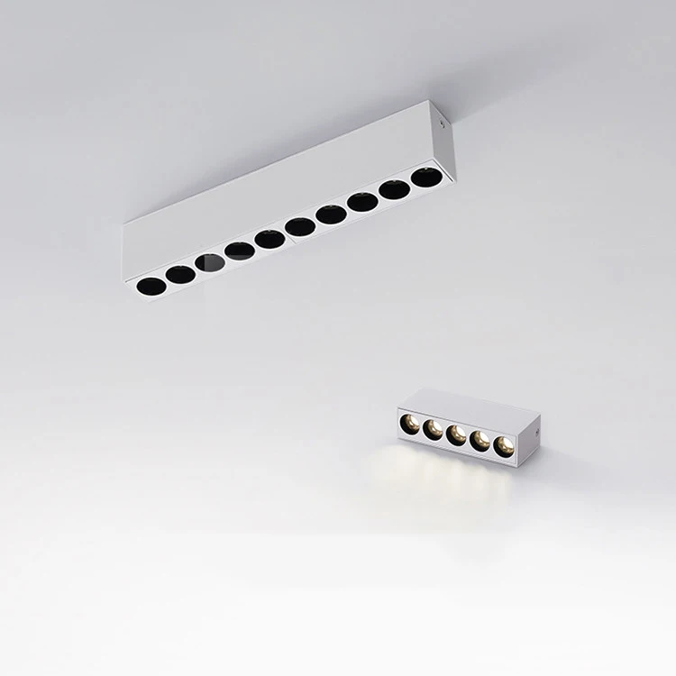 No Main Light Design Porch Living Room Ceiling Deep Cup Anti-Glare 90 CRI LED Surface Mounted Long Strip Grille Light