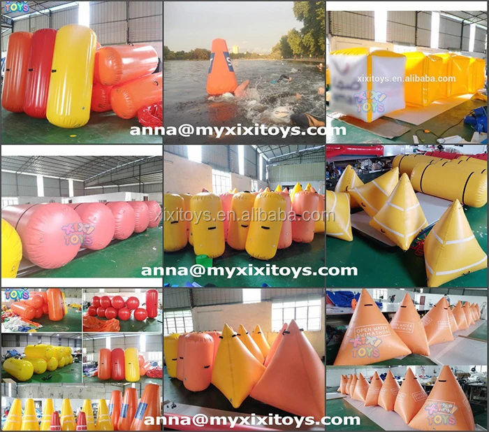 Open Water Orange Durable PVC Inflatable Round Water Floating Buoys,Inflatable Circle Safety Markers For Marathon Swimming Event